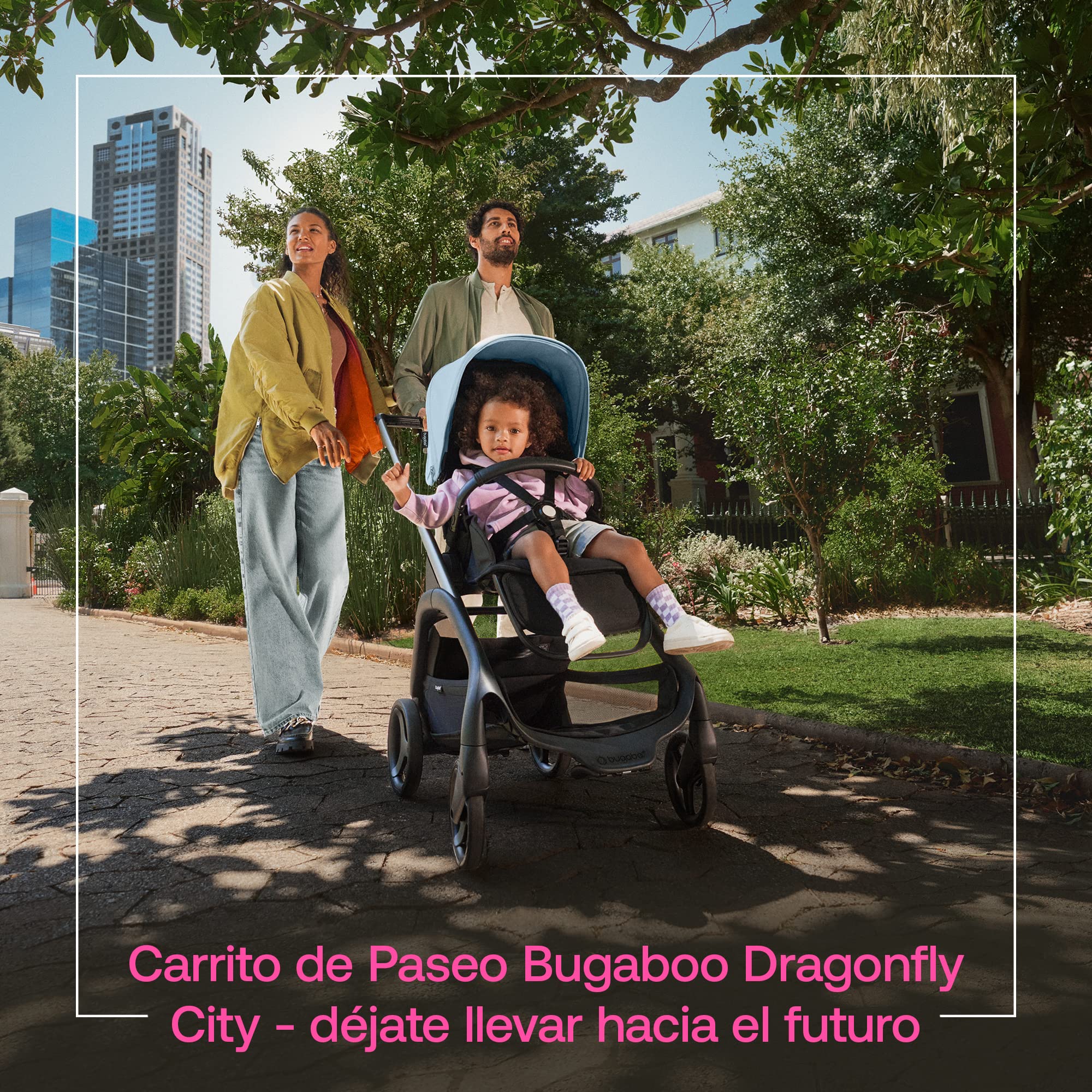 Bugaboo Dragonfly Carrito Urbano, Silla de Paseo Ligera y Compacta, Plegable con Una Sola Mano en cualquier Posición, Suspensión Completa, Cesta Inferior XL, Chasis de Grafito y Capota Grey Melange