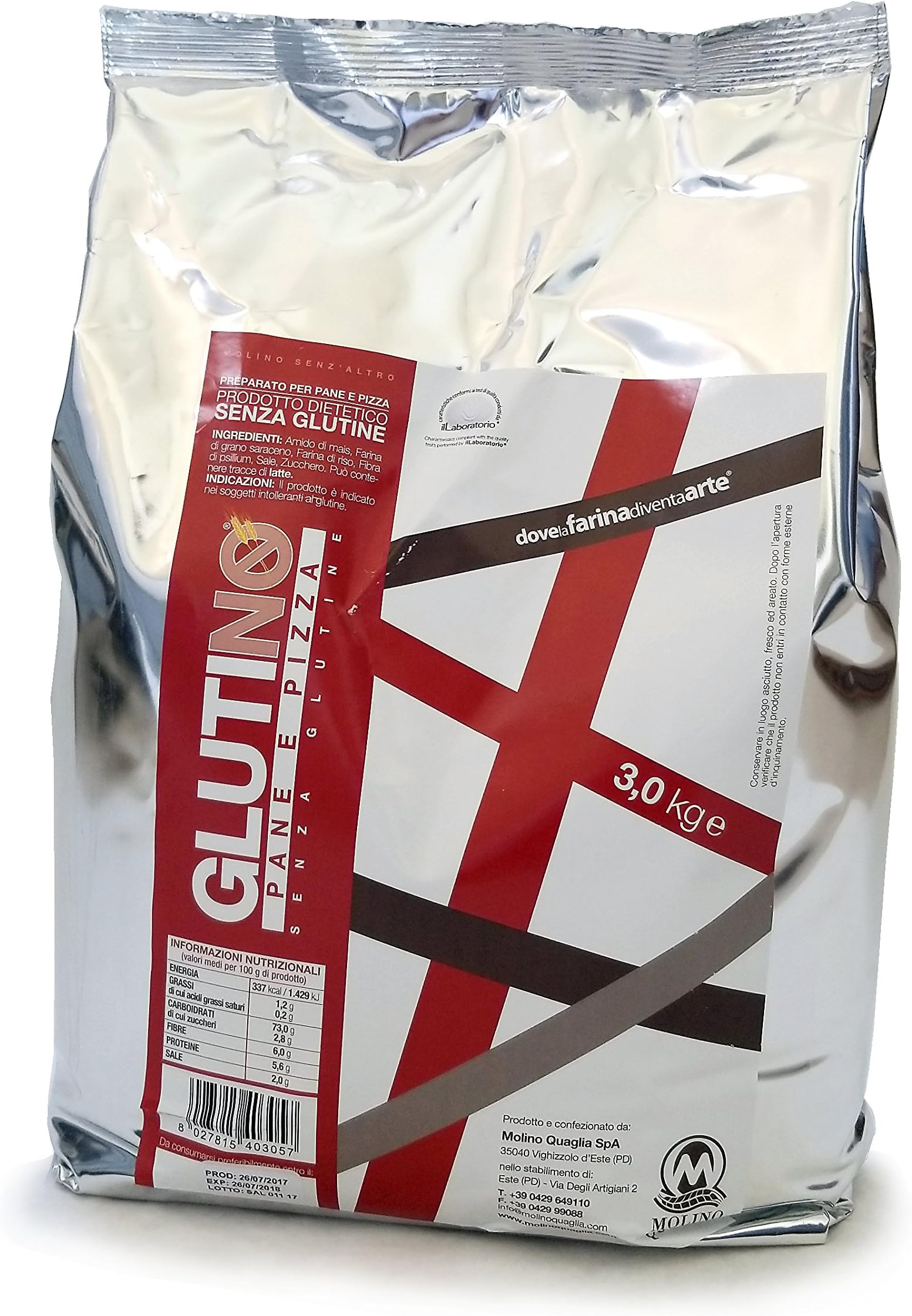 Gluten Free Flour Glutinò Kg. 3 - Bread and Pizza