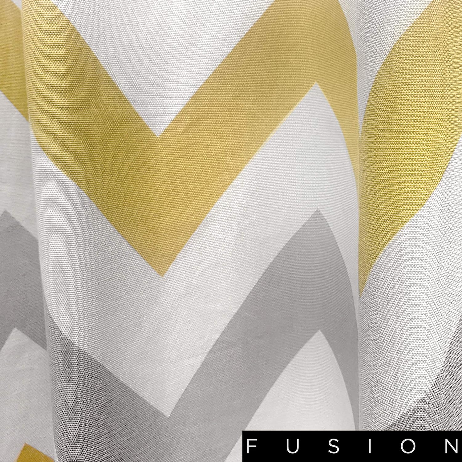Fusion - Chevron - Curtains, 117 x 183cm, Ochre, W 46.1" x L 72" (2 Panels) - Image 3