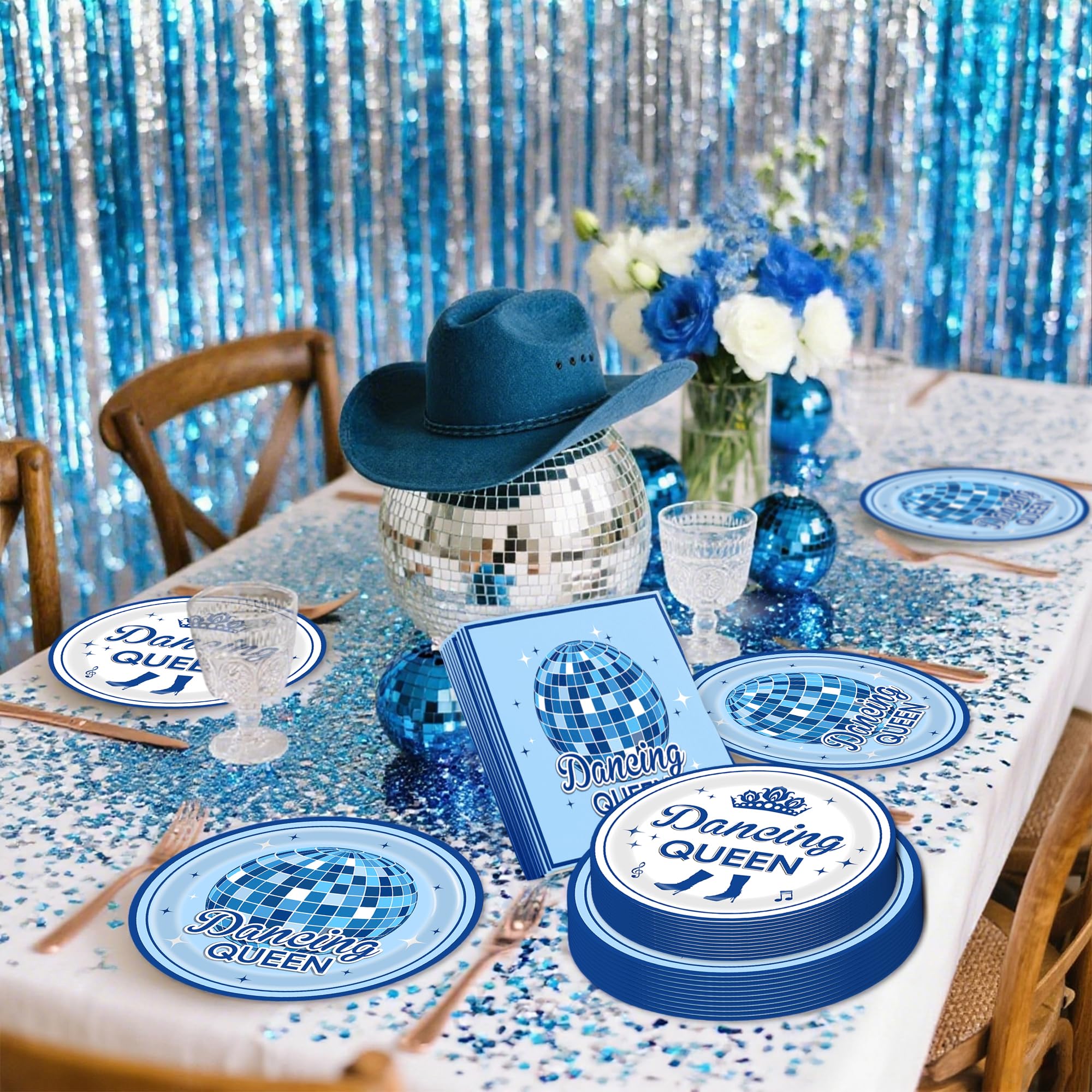 Roaring Good Time Platos y servilletas Dancing Queen para decoración de fiesta de discoteca Mamma Mia para cumpleaños, boda, despedida de soltera