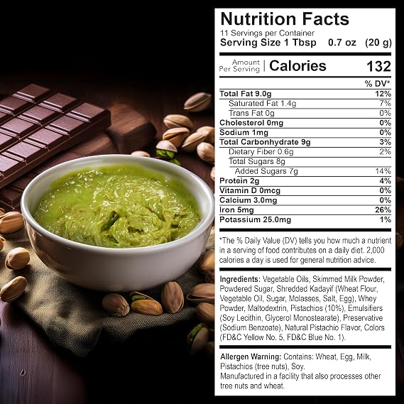 Eastanbul Dubai Chocolate Bar Mixture, 8oz, Dubai Chocolate Bar Pistachio Filling, Crispy Premium Kataifi and Pistachio Cream, Single Ingredient to Make Viral Candy, No Palm Oil