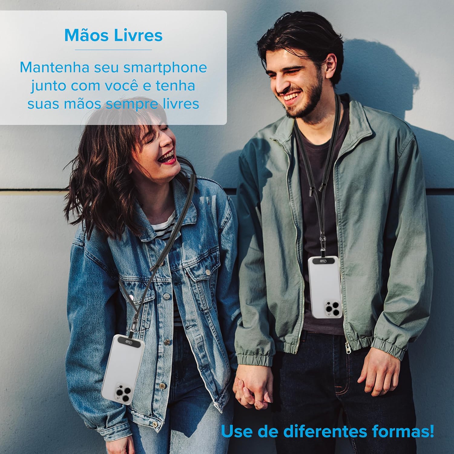 i2GO, Cordão Para Smartphone Preto com Cinza