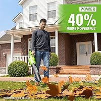 Vista 3 de Greenworks 40V (160 MPH / 700 CFM) Cordless Brushless Axial Leaf Blower, 8.0Ah Battery and Charger Included