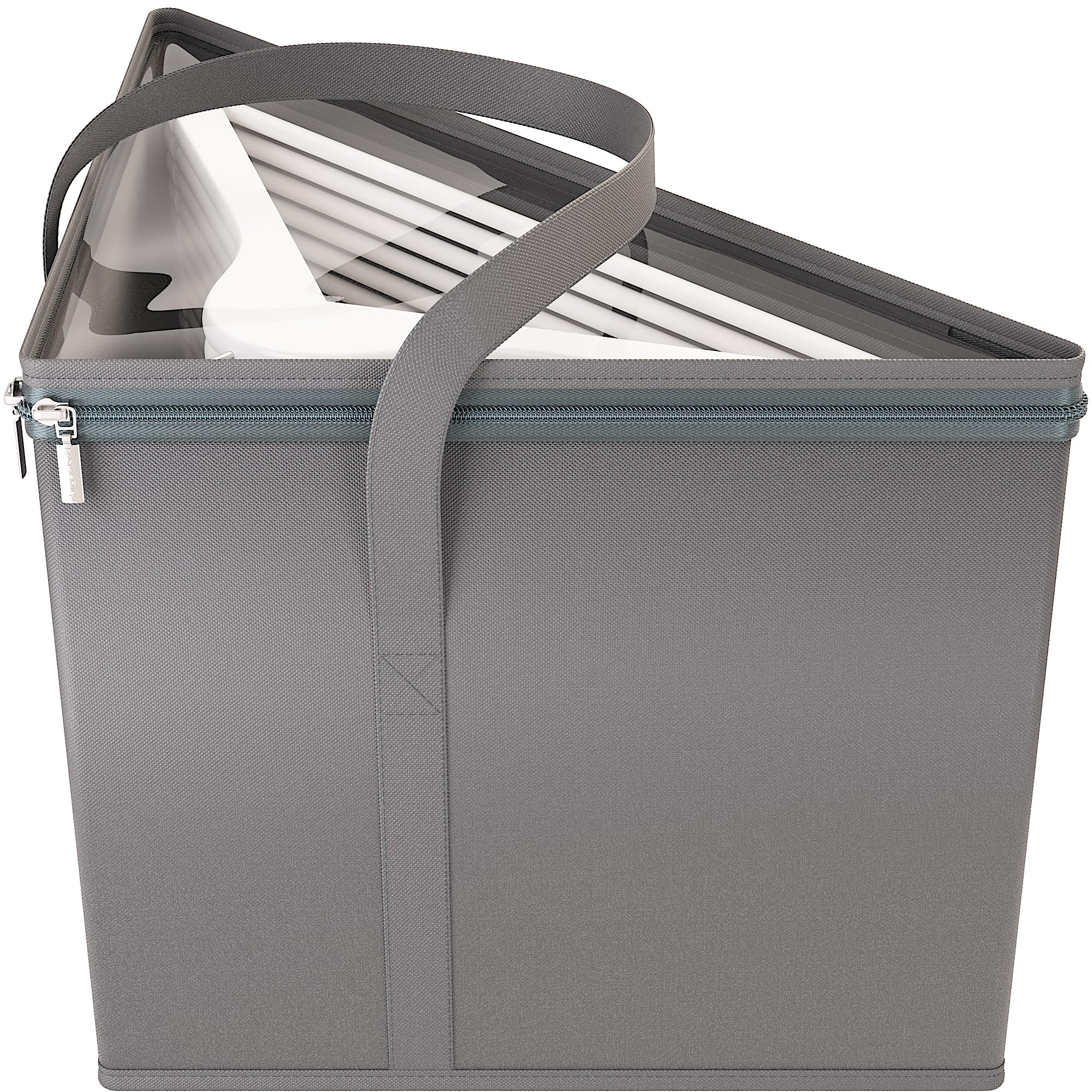 Hangerworld Grey Coat Hanger Storage Box With Two Carry Handles Foldable Spacesaving