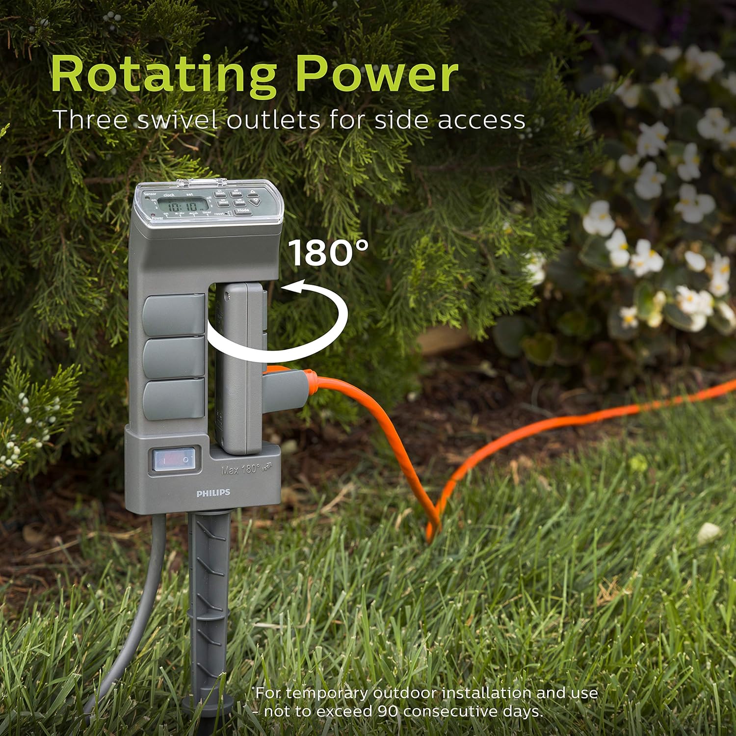 Philips Outdoor Digital Stake Timer with rotating outlets