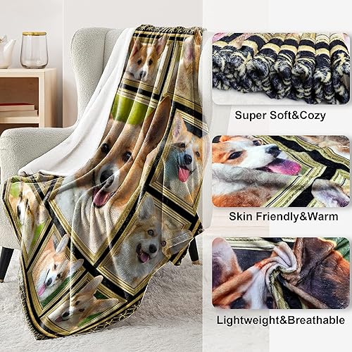 Miniatura 4 de Corgi - Manta para niños, manta de perro supersuave y mullida, regalo de felpa con estampado de corgis para niños y niñas, 40 x 50 pulgadas