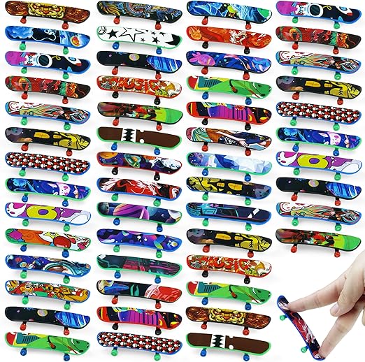 XIPEGPA 100 PCS Mini Finger Skateboards Finger Skateboard Toys for Birthday Party Favors Gift Props Decoration (100)