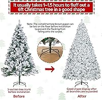 Vista 129 de Yaheetech 7.5ft Pre-lit Spruce Artificial Christmas Tree Snow Flocked Hinges Tree with 550 Multicolor LED Lights & 1284 Branch Tips & Metal Stand
