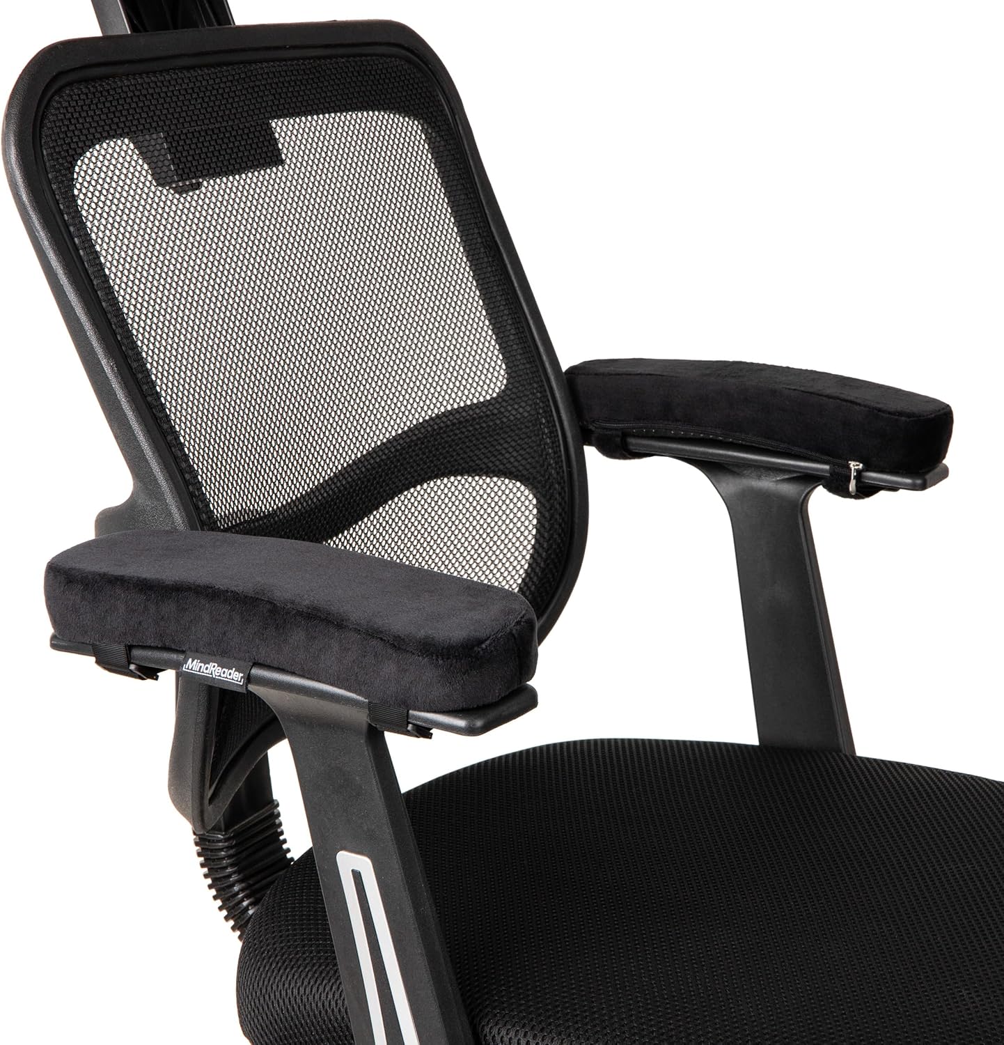 Mind Reader Air-Cloud Memory Foam Armrest Pads, Office & Gaming Chair Arm Rests, Elbow Support with Washable Cover, Black