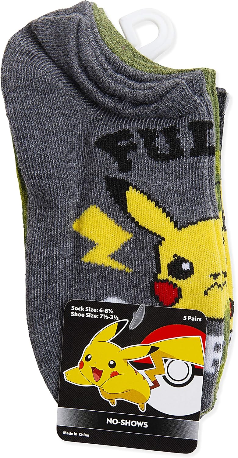 Pokemon Boys 5 Pack No Show Socks image 4