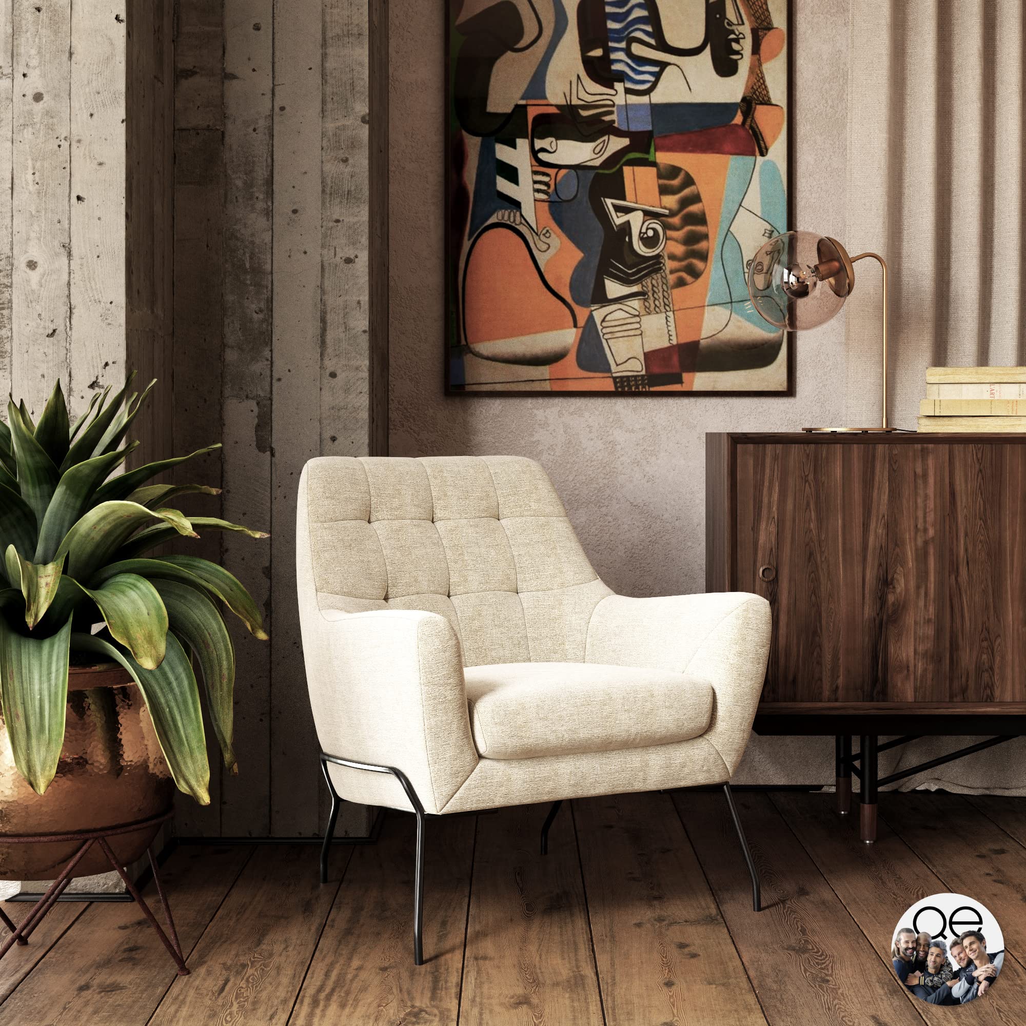 DHP Furniture Brayden Upholstered Accent Chair Beige