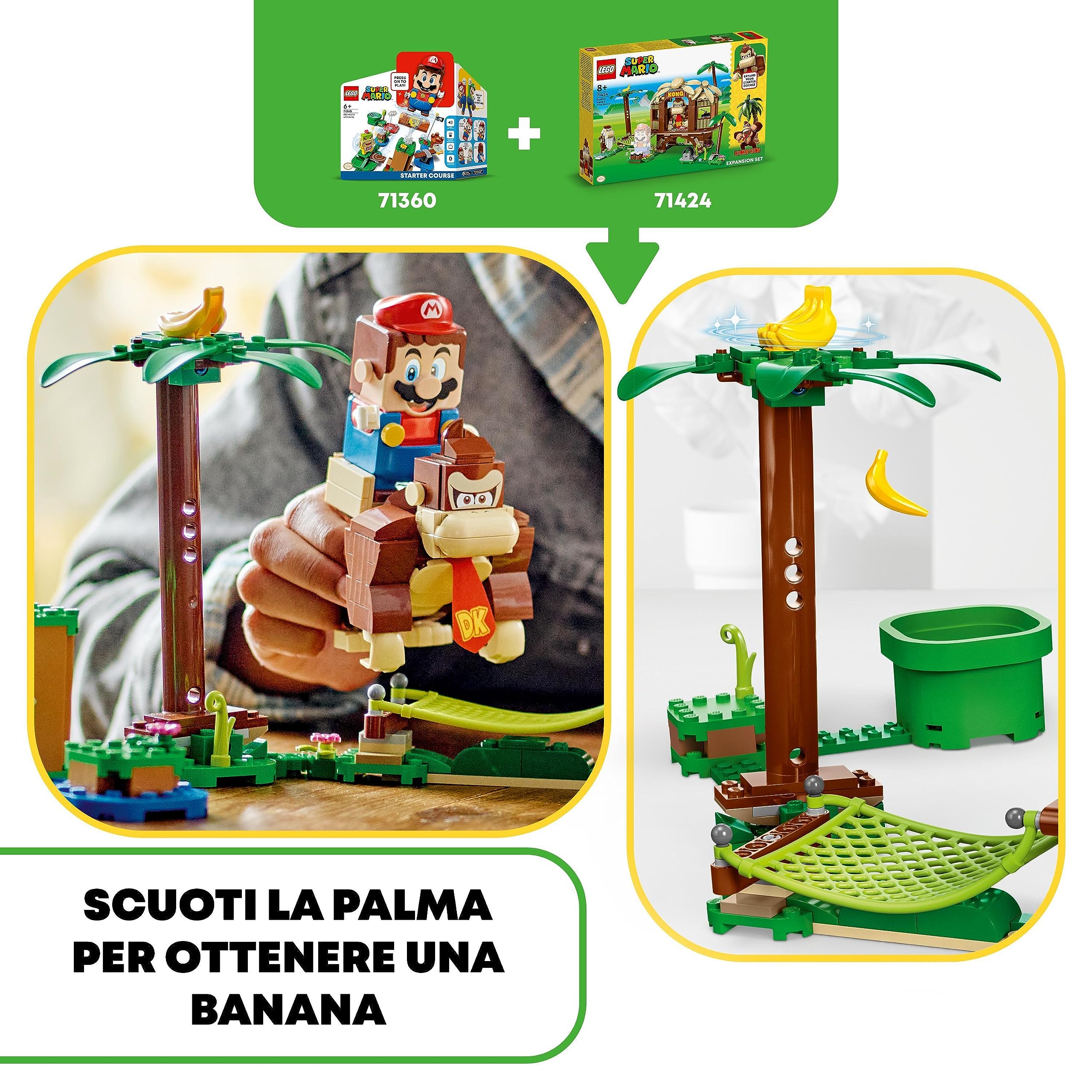 LEGO Super Mario Pack di Espansione Casa sull'Albero di Donkey Kong, Giocattolo Costruibile con 2 Personaggi da Abbinare a Uno Starter Pack, Giochi per Bambini e Bambine da 8 Anni, Idea Regalo 71424