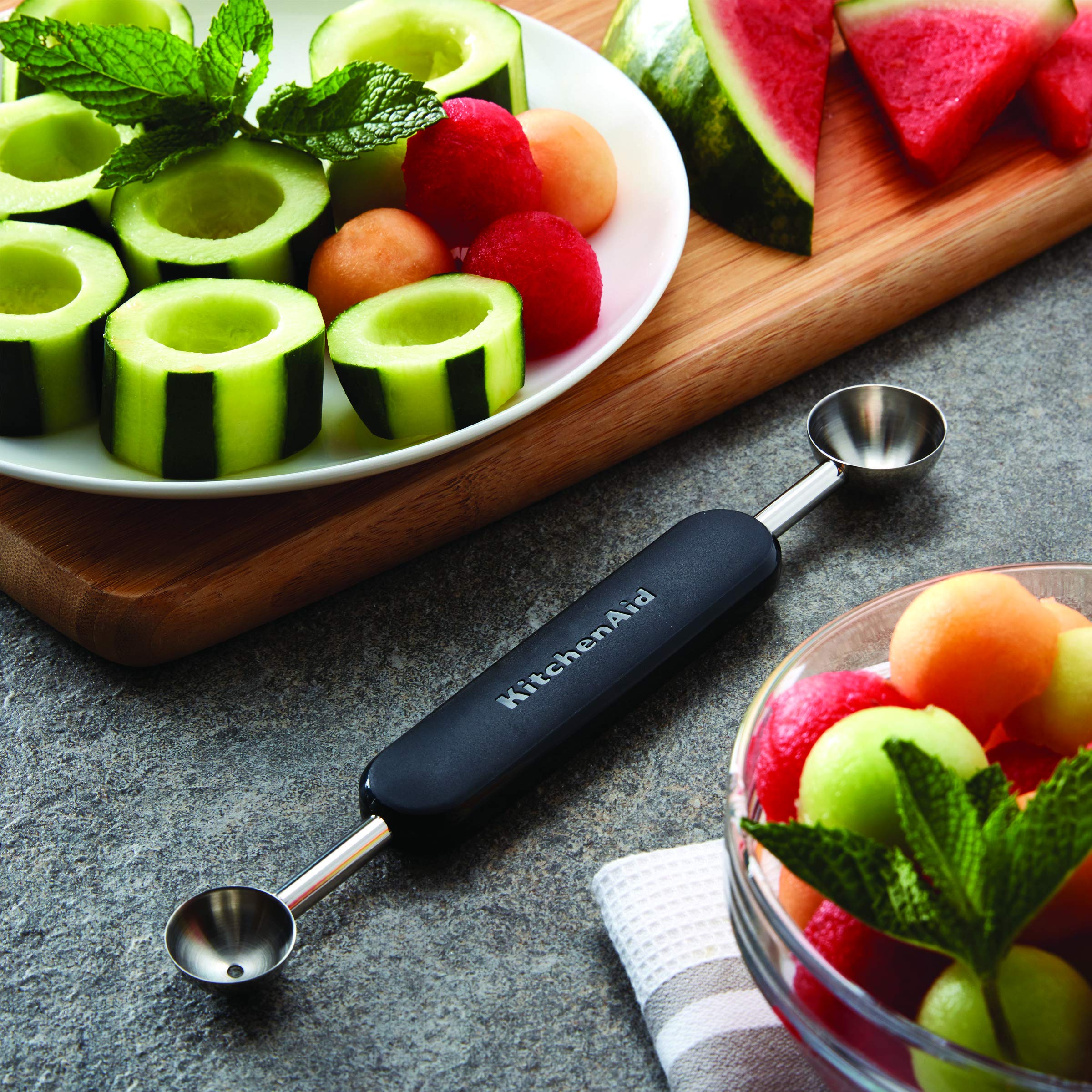 KitchenAid KQ111OHOBA Universal Dual Sided Melon Baller, 9-Inch, Black - Image 4