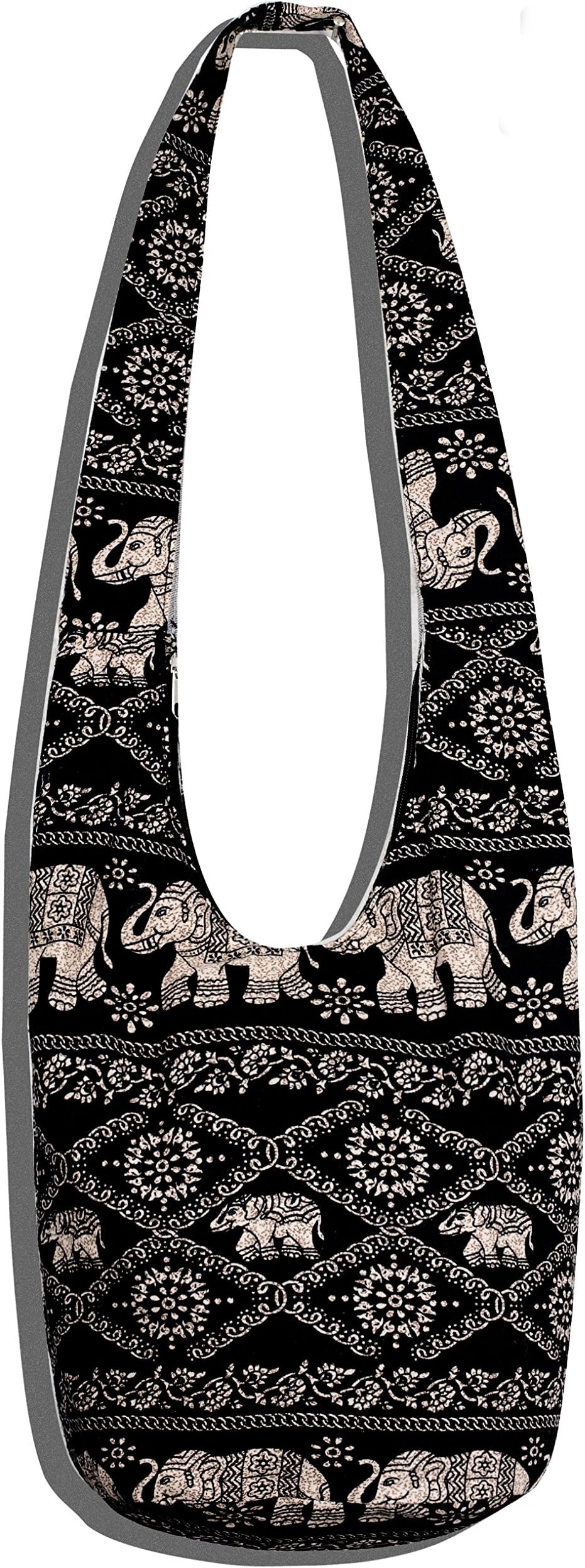 Hippie Crossbody Bag Thai Top Zip Hobo Sling Bag Handmade Hipster Messenger Bag
