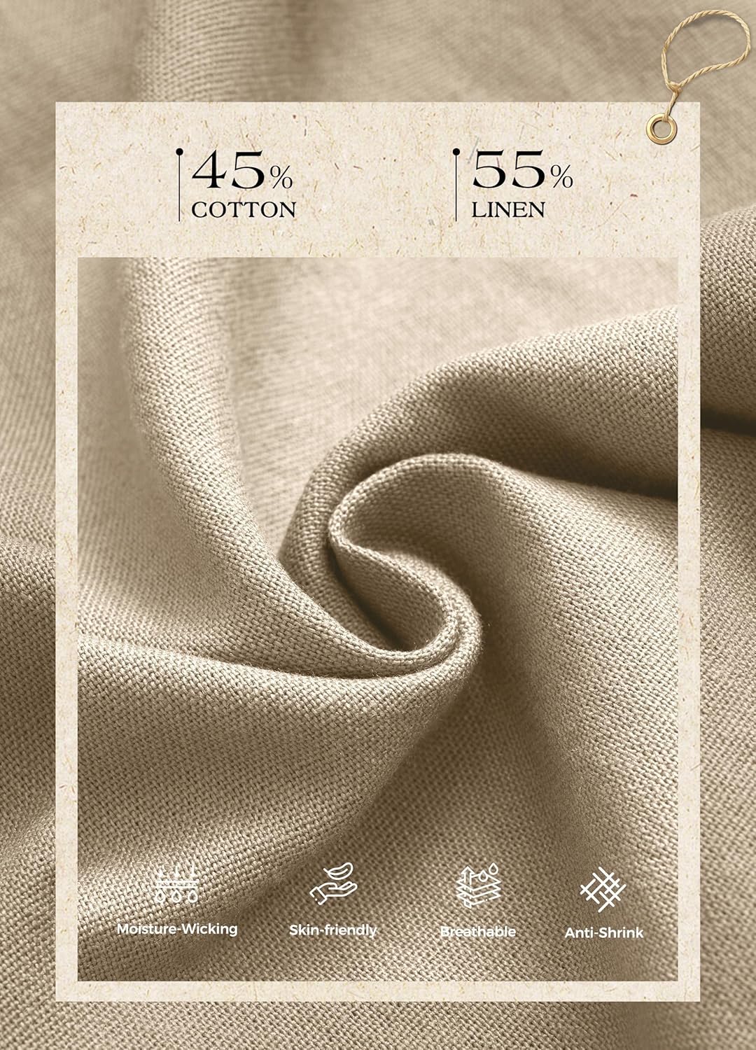 Linen Capri Pants for Women Elastic Waist Drawstrings Casual Wide Leg Linen Pants Women with Pockets - Image 6