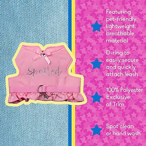 Miniatura 3 de Dolly Doggy Parton - Juego de arneses y correa para perro, arnés mimado rosa con volantes, talla XS