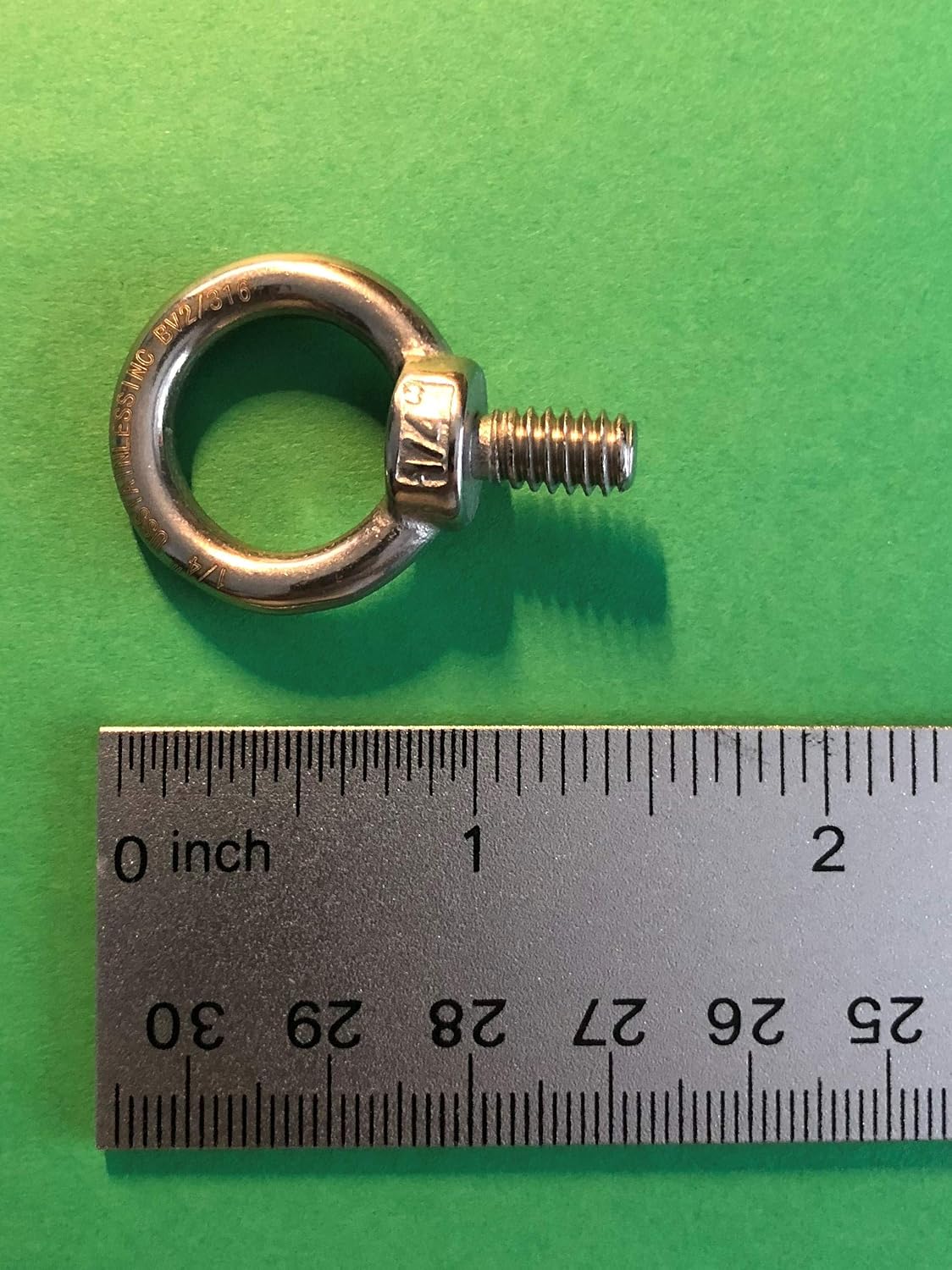 US STAINLESS 50 Pieces Stainless Steel 316 Lifting Eye Bolt 1/4" UNC Marine Grade Pitch of 20