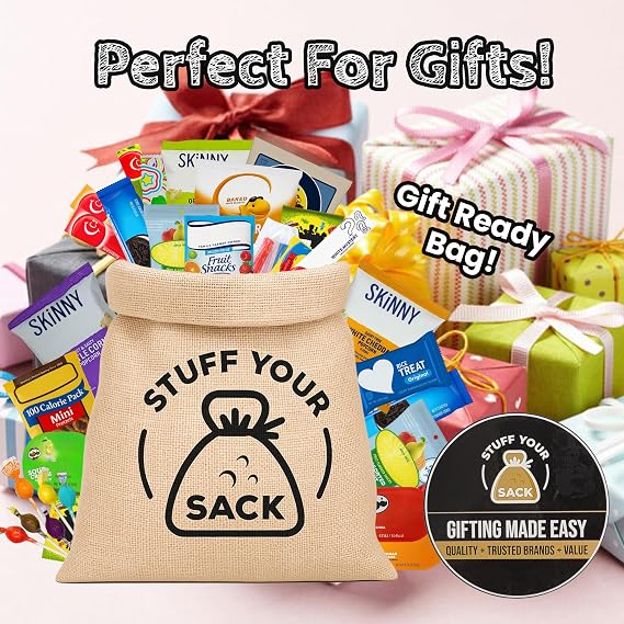 Nut-Free Snacks Variety Pack 60 Count Peanut-Free and Tree Nut-Free Snack Box for Kids Individually Wrapped Cookies, Crackers, Chips and Candy Allergy Friendly School Snack Pack by Stuff Your Sack