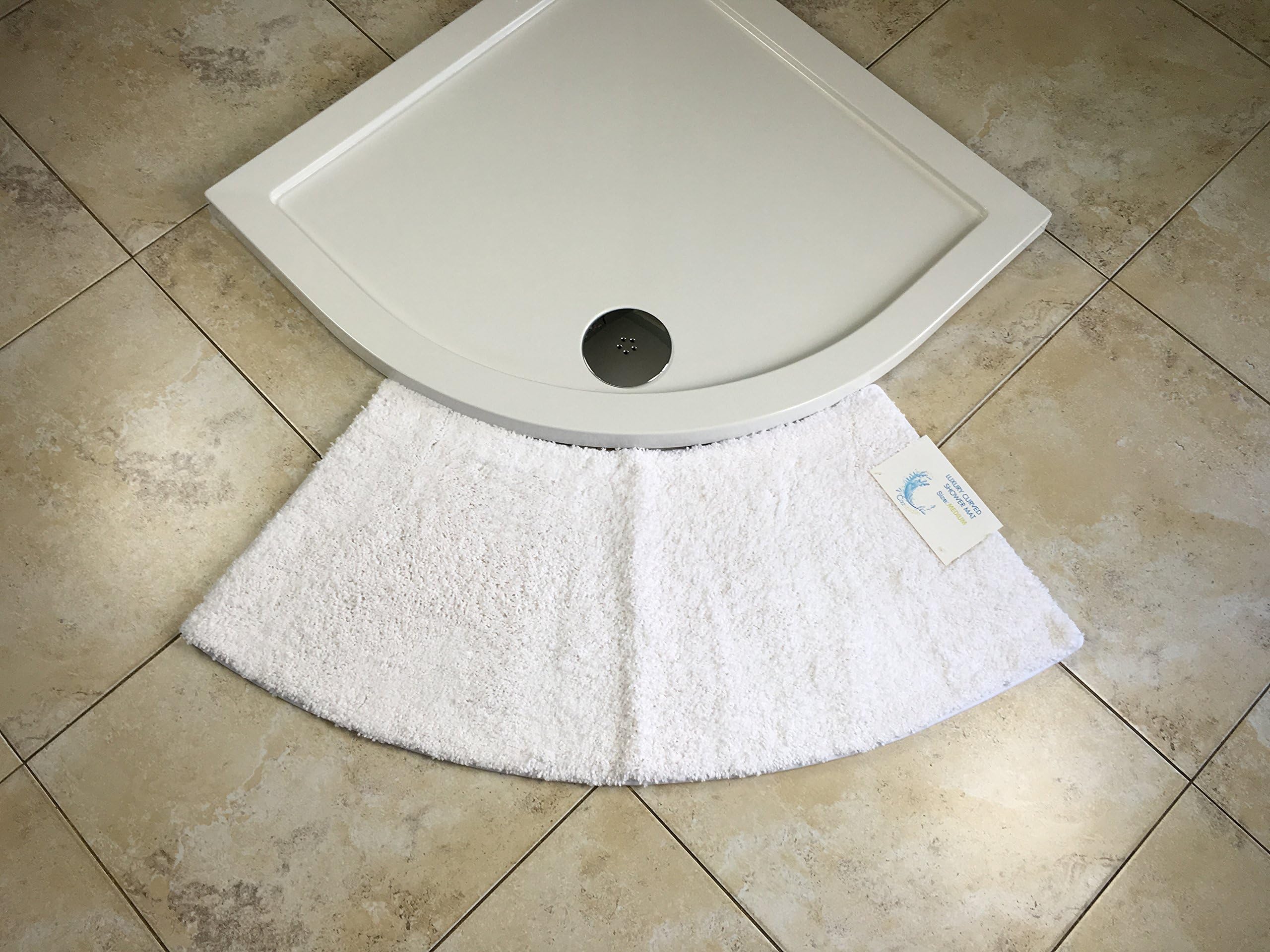 Quadrant White Curved Shower Mat (Medium)