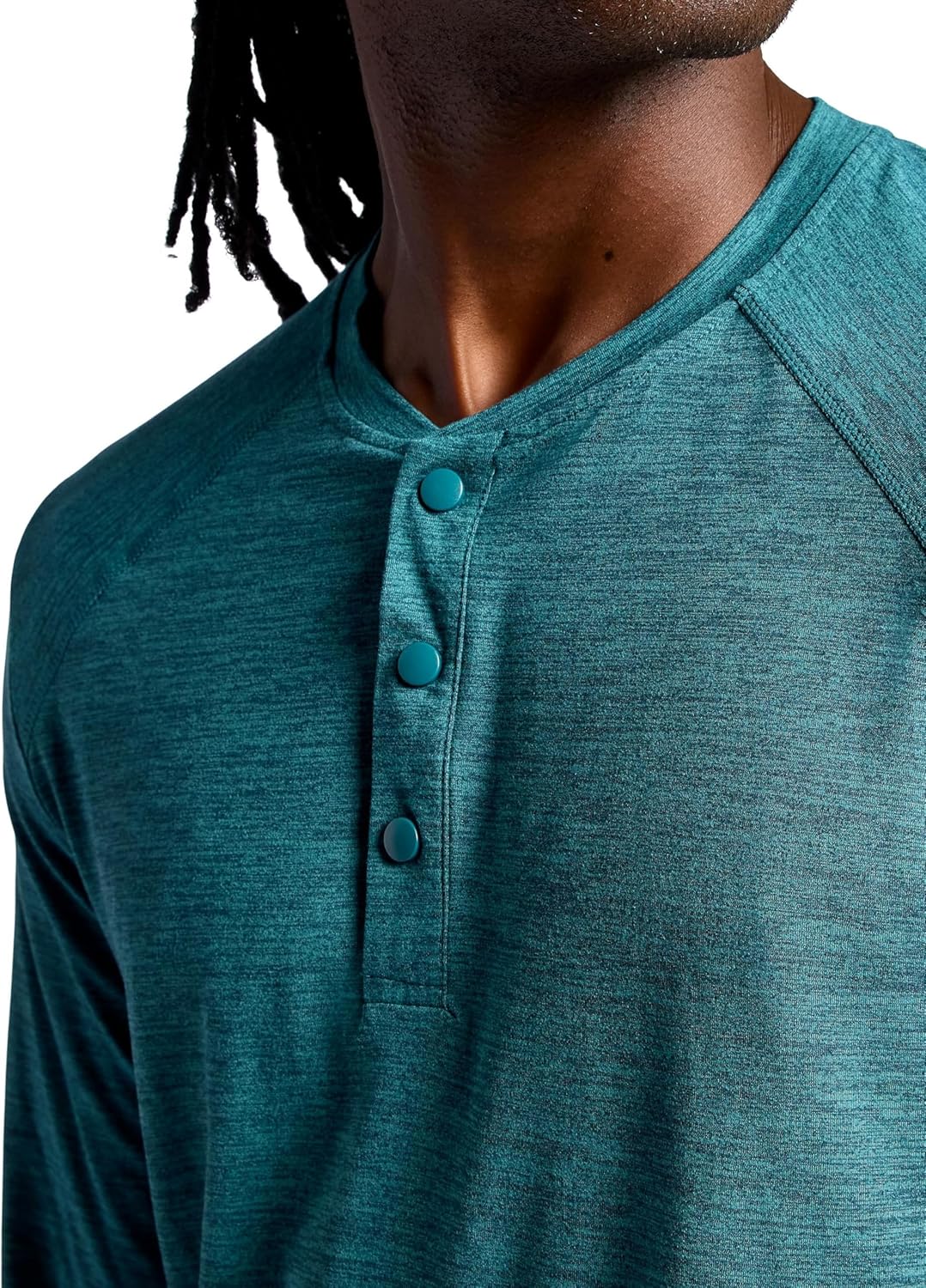 Gaiam Mens Commuter Long Sleeve Henley Shirt, Standard Fit, Stretch Midweight Material - Image 4