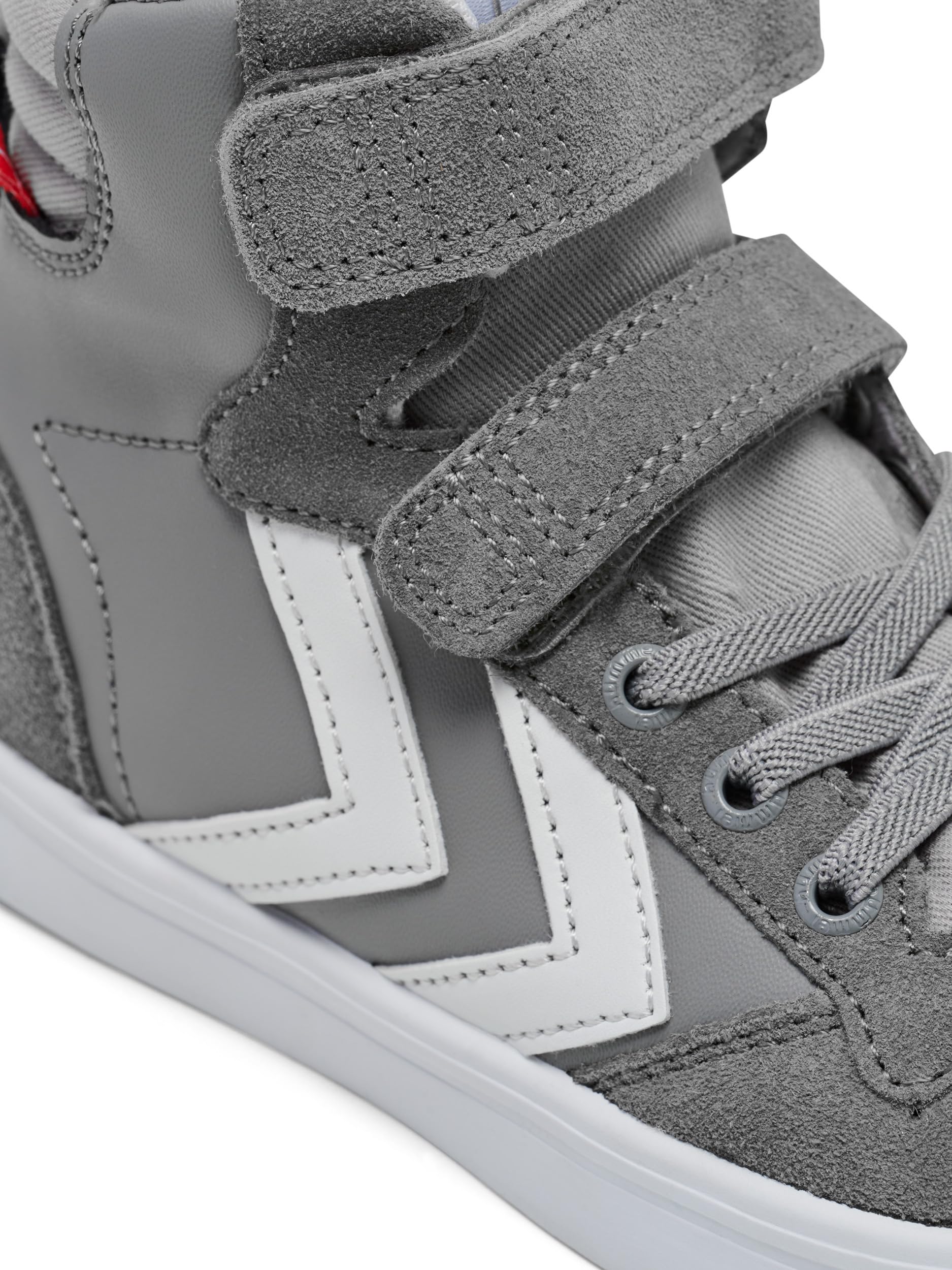 hummel Kids Slimmer Stadil Leather High Sneaker, Grey, Size 40