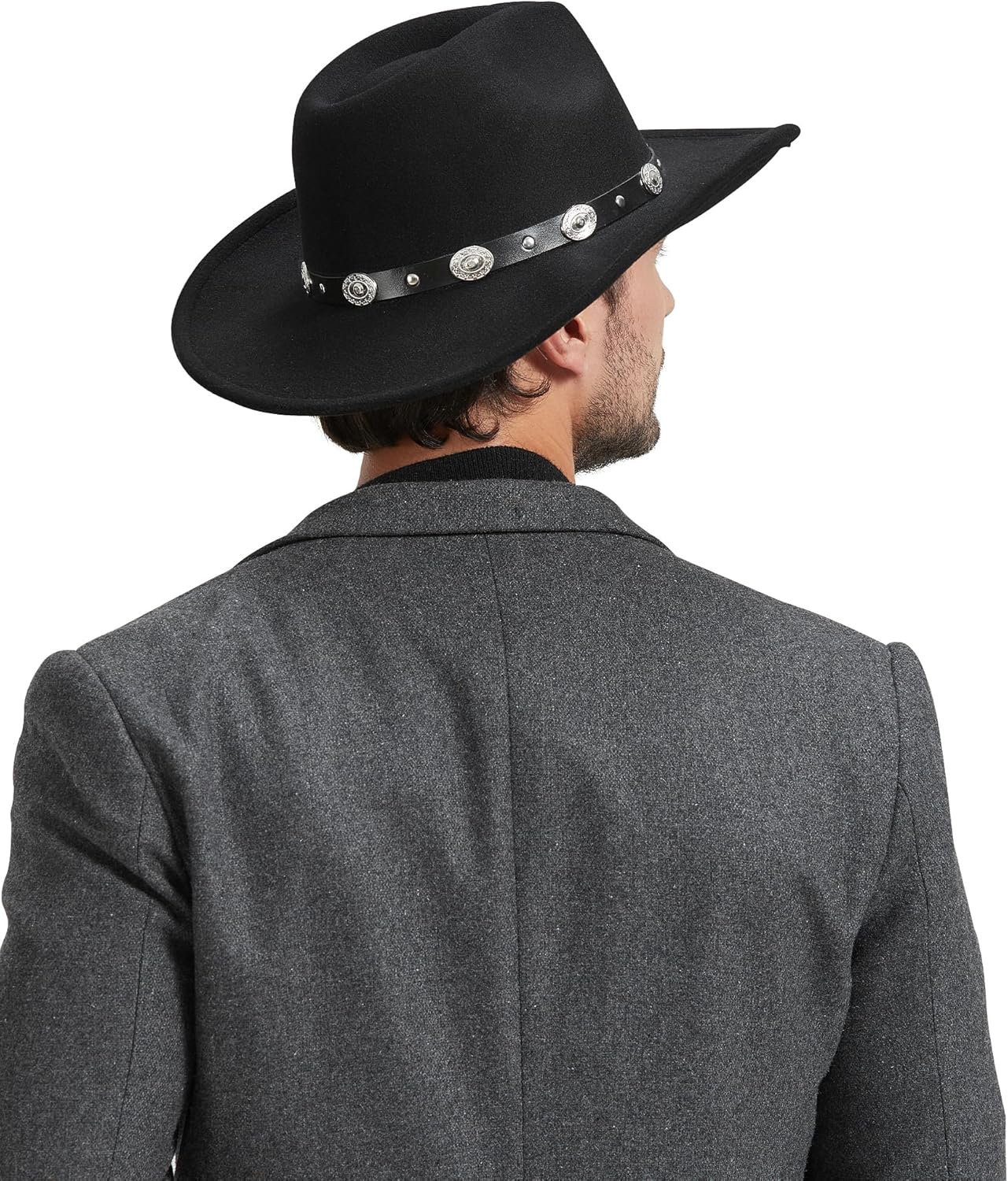 Zylioo Plus Size Felt Cowboy Hats,2XL/XL/L/M/S/XS Western Fedora Hat Warm,Multi Size Wide Brim Cowgirl Hat for Man Woman