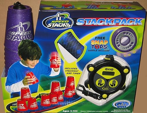 Speedstack METALLIC PURPLE - Juego apilable de plástico metálico para competición con alfombrilla y temporizador Speed Stacks