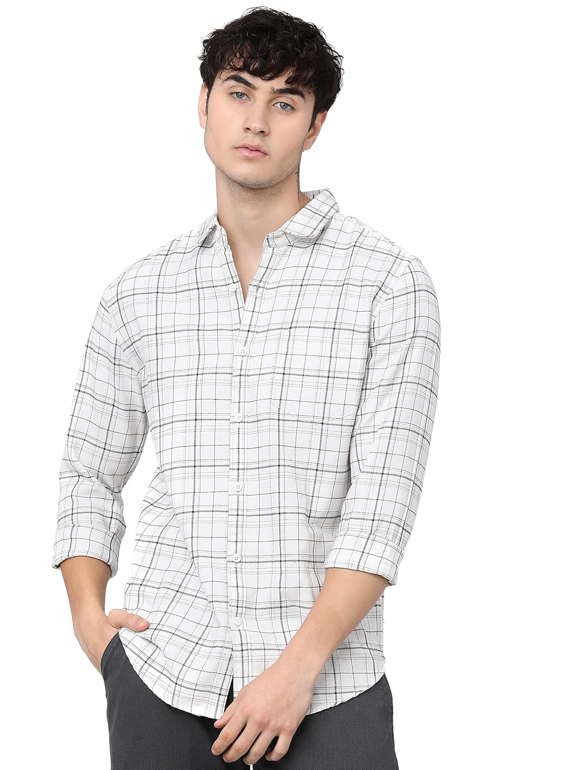 KETCH Men’s Slim Fit Checked Full Sleeve Shirt – Stylish and Comfortable