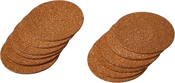 Viva Haushaltswaren 12 thin cork coasters; diameter 9.5 cm