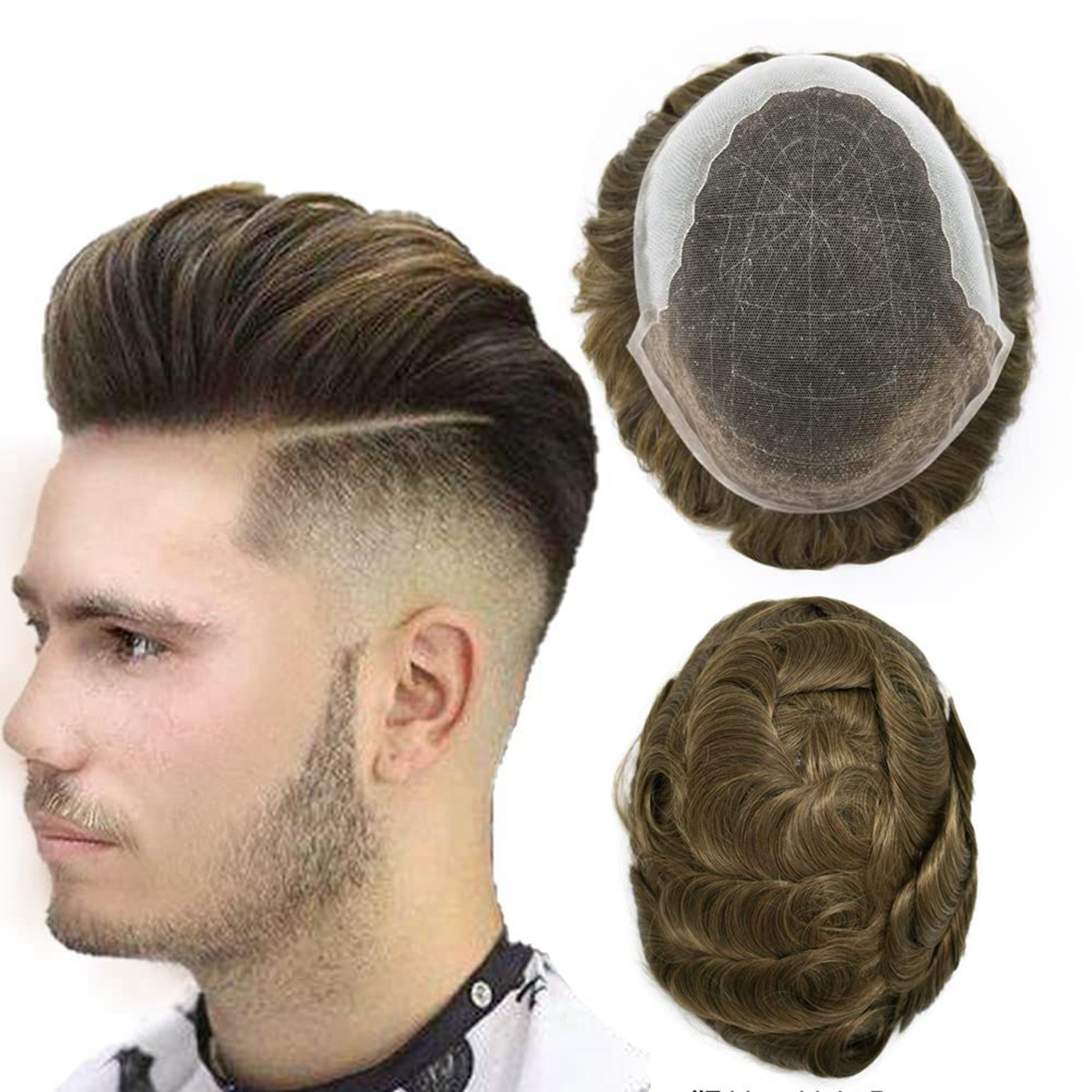 Amazon.com : Toupee for Men Hair Systems French Lace Front Men