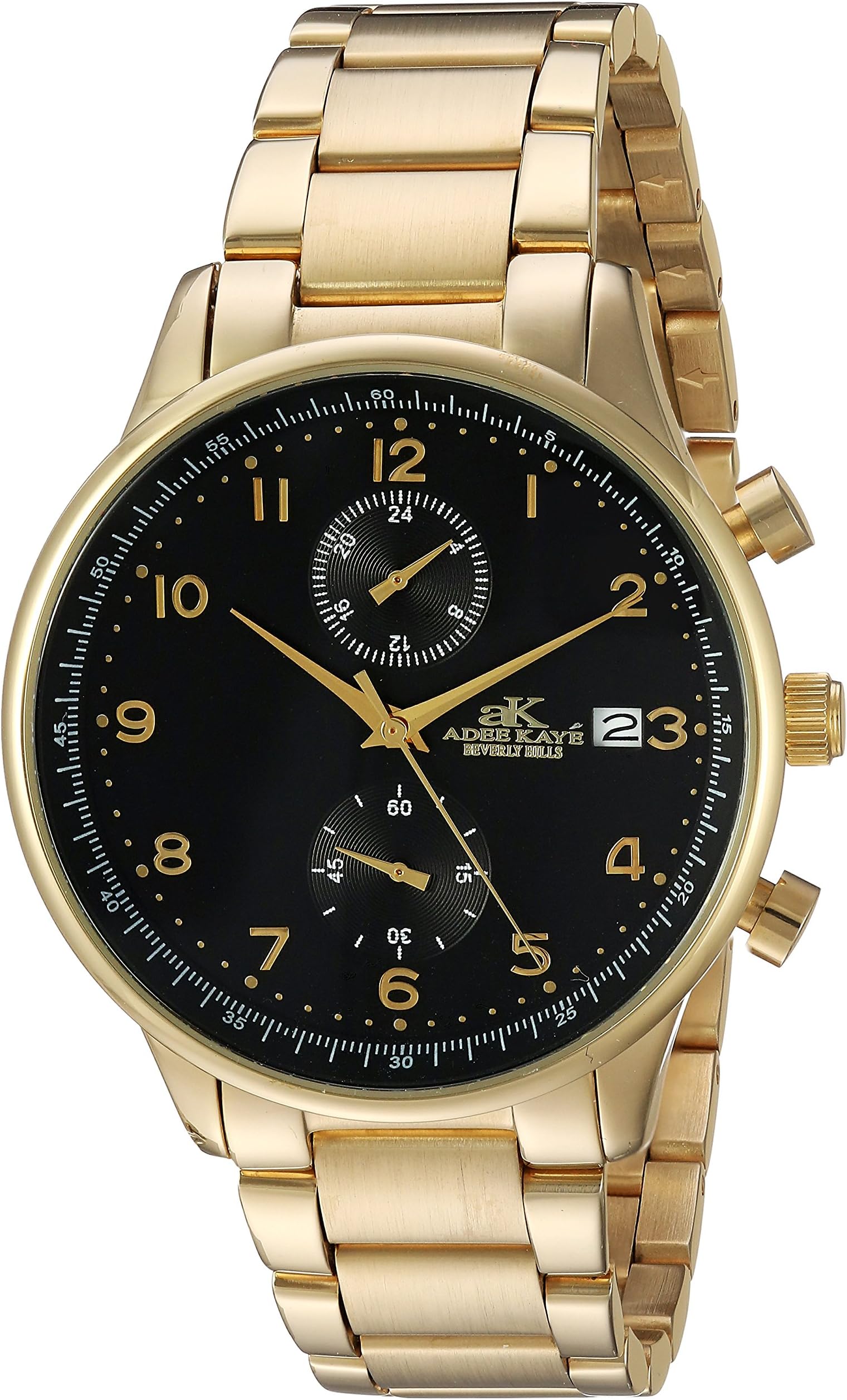 Adee Kaye Men's Analog Japanese-Quartz Watch with Stainless-Steel Strap AK7501-MGBK