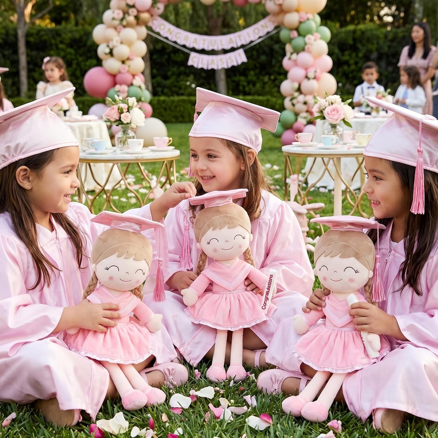Gloveleya 16" Graduation Girl Doll - Pink Plush Toy with Cap & Gown - Preschool Kindergarten Graduation Gifts for Girls, Class of 2026 Milestone Keepsake