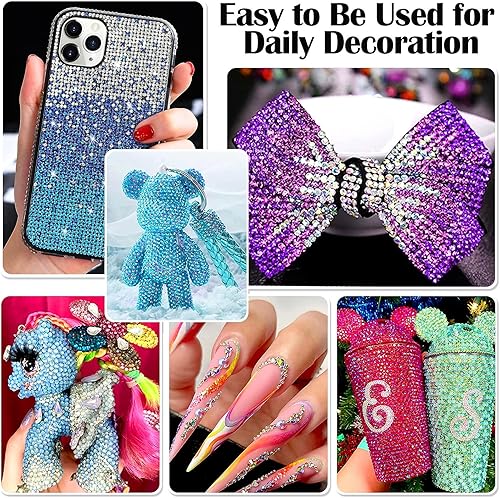 Miniatura 7 de 15000 unidades de diamantes de imitación de resina de la serie negra de 0.18 a 0.18 pulgadas, redondos sin termofijar, gelatina y parte inferior