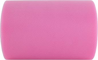 Tulle Fabric Roll | 6 by 100 Yards | Polyester Spool for Crafts Decorations Tutu Weddings Costumes Skirts Parties and More By Craft Forge (Shocking Pink)