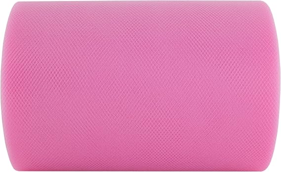 Tulle Fabric Roll | 6 by 100 Yards | Polyester Spool for Crafts Decorations Tutu Weddings Costumes Skirts Parties and More By Craft Forge (Shocking Pink)