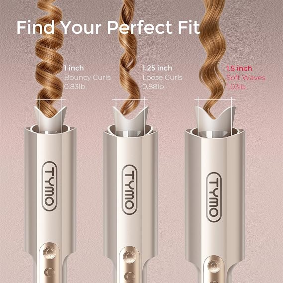 TYMO CurlPro Plus 1.25 Automatic Curling Iron + 1.5 Automatic Hair Curler
