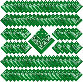 100 Pcs Bandanas Bulk Paisley Bandanas Cowboy Headband Scarf Face Mask for Men Women