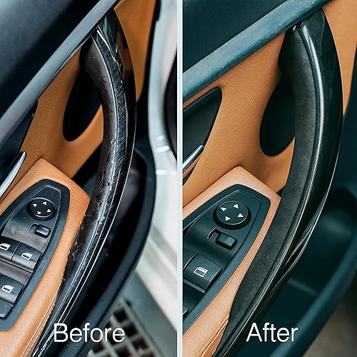 Miniatura 2 de Cubiertas de manija de puerta de gamuza para BMW F30 F32 F80 F82 (2012-2019), mejora interior suave al tacto, ribete de gamuza de microfibra premium