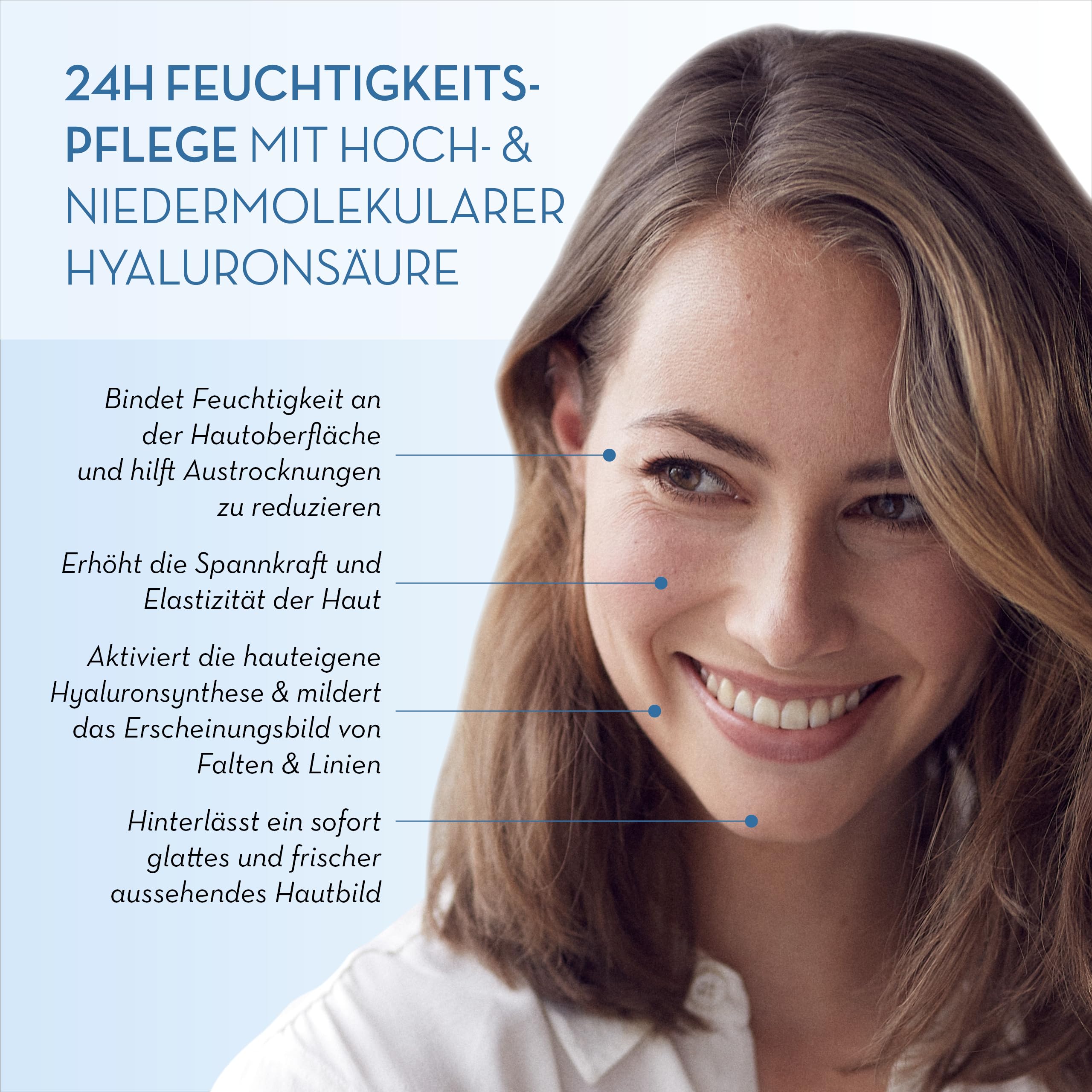 JEAN D'ARCEL RENOVAR - crème hyaluronique - 24h Gesichtscreme - spendet intensiv Feuchtigkeit - für jeden Hauttyp - Ideale Make-up Unterlage - 50ml