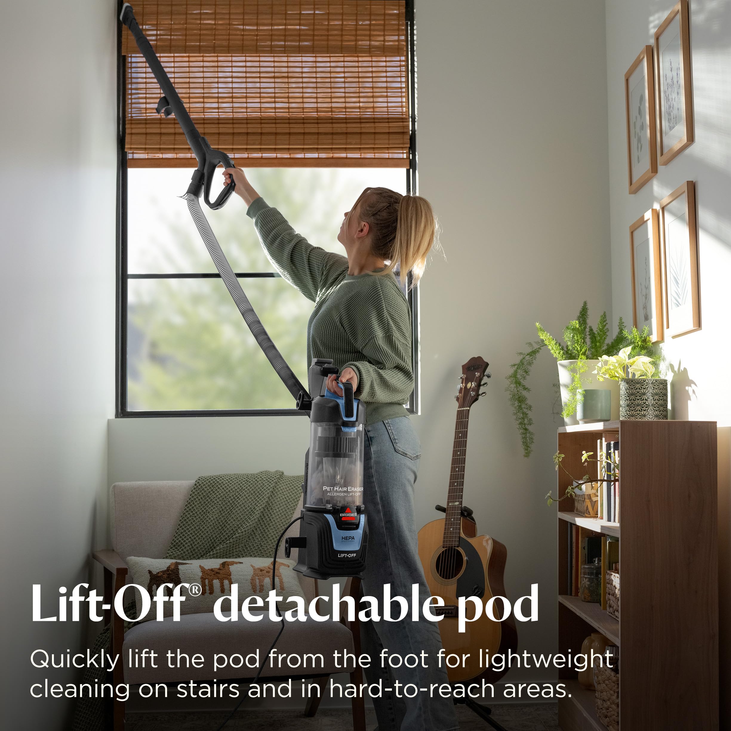 Bissell Pet Hair Eraser Allergen Lift-Off with Powerful Suction, HEPA, Tangle-Free Brush Roll, 39883