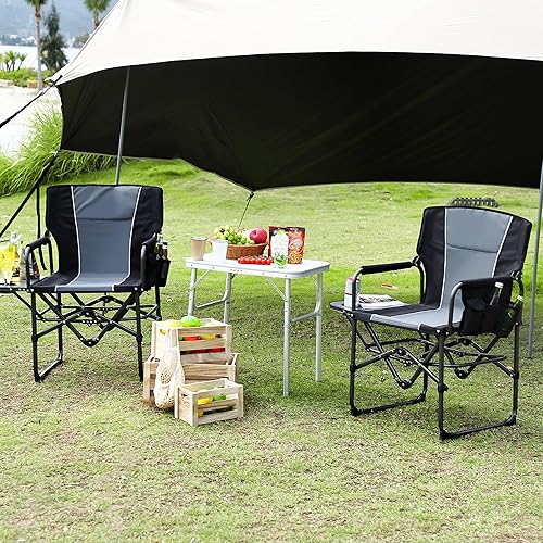 Miniatura 7 de GarveeLife Directors - Silla de campamento portátil para adultos, silla plegable de aluminio ligera con mesa auxiliar y bolsillo, para campamento al