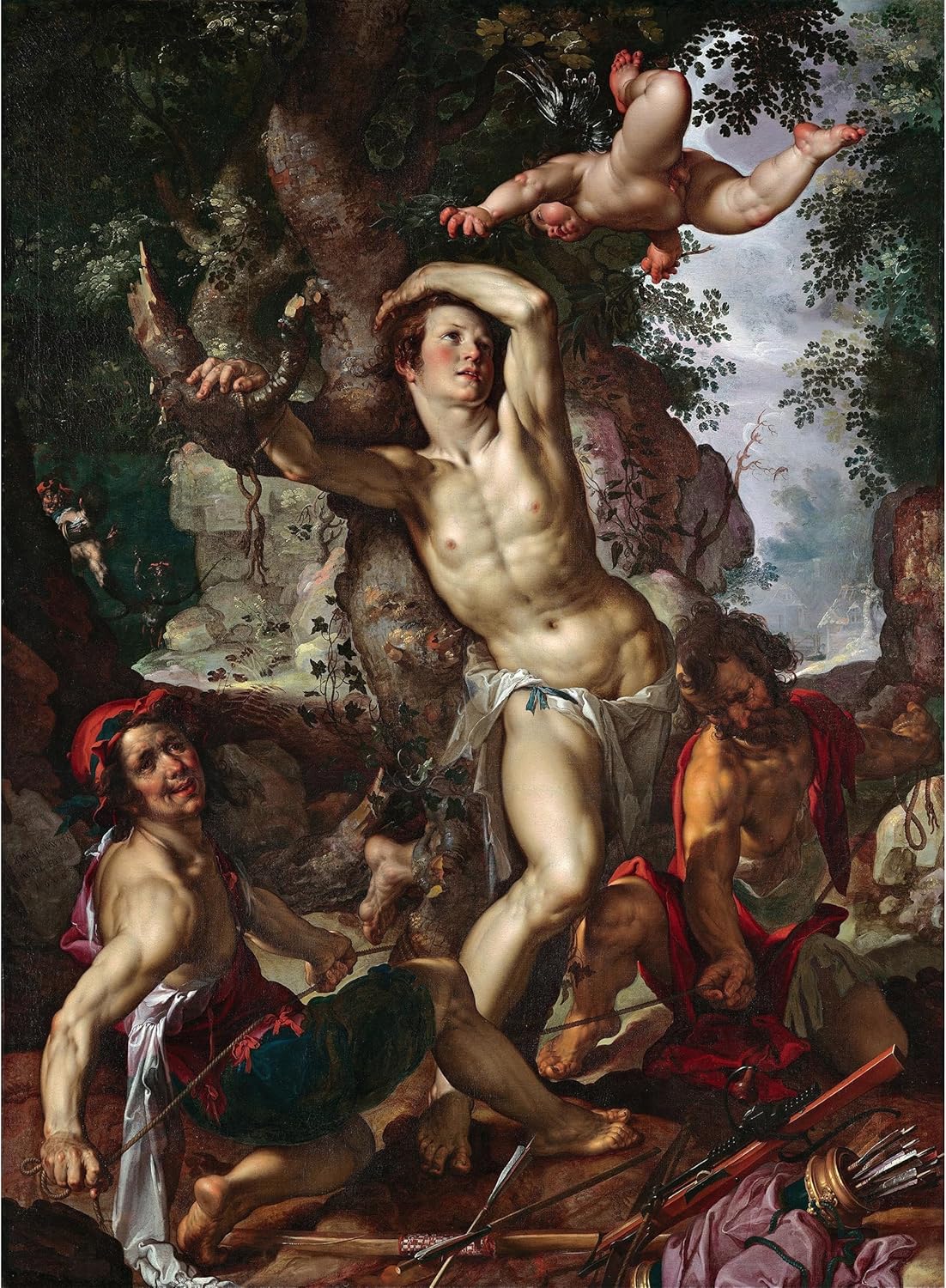 ArtDirect The Martyrdom Of Saint Sebastian Unframed Art Print Giclee Poster by Joachim Wtewael - Ready for Framing with Customization Sizes 7x10, 10x14, 15x20, 24x33, 35x48 and 44x60 inches