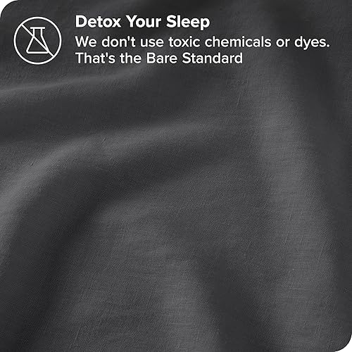 Miniatura 2 de Bare Home Funda nórdica para cama KingCalifornia King, 100% lino, transpirable y duradera, Funda de edredón con fundas de almohada (KingCal King,