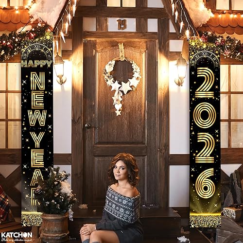 Miniatura 5 de KatchOn, Cartel extra grande de feliz año nuevo – 72 x 12 pulgadas | Decoraciones de Año Nuevo 2026 | Suministros de fiesta de Año Nuevo 2026,