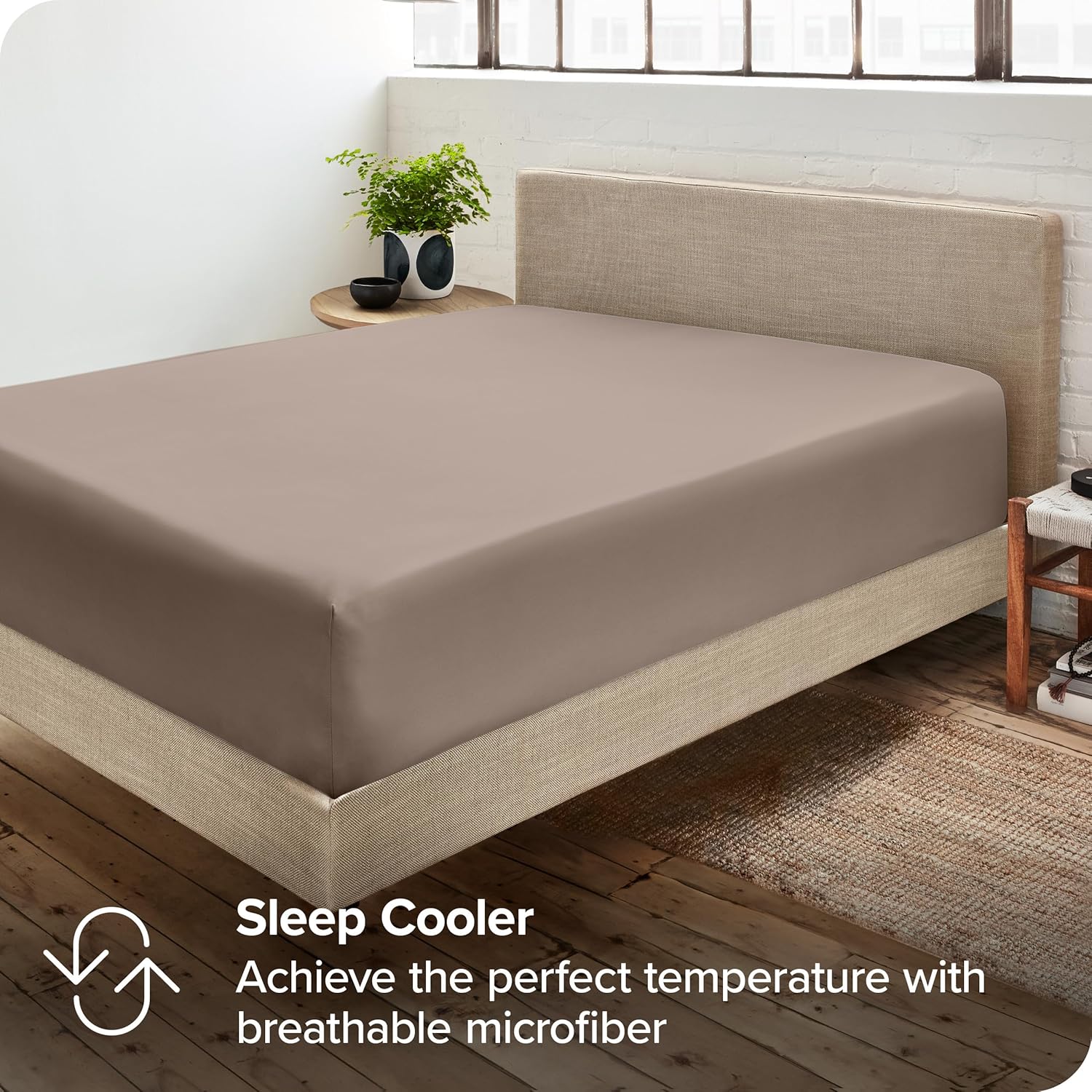 Bare Home 2-Pack Fitted Bottom Sheets King - Premium 1800 Ultra-Soft Wrinkle Resistant Microfiber - Deep Pocket (King, Taupe)