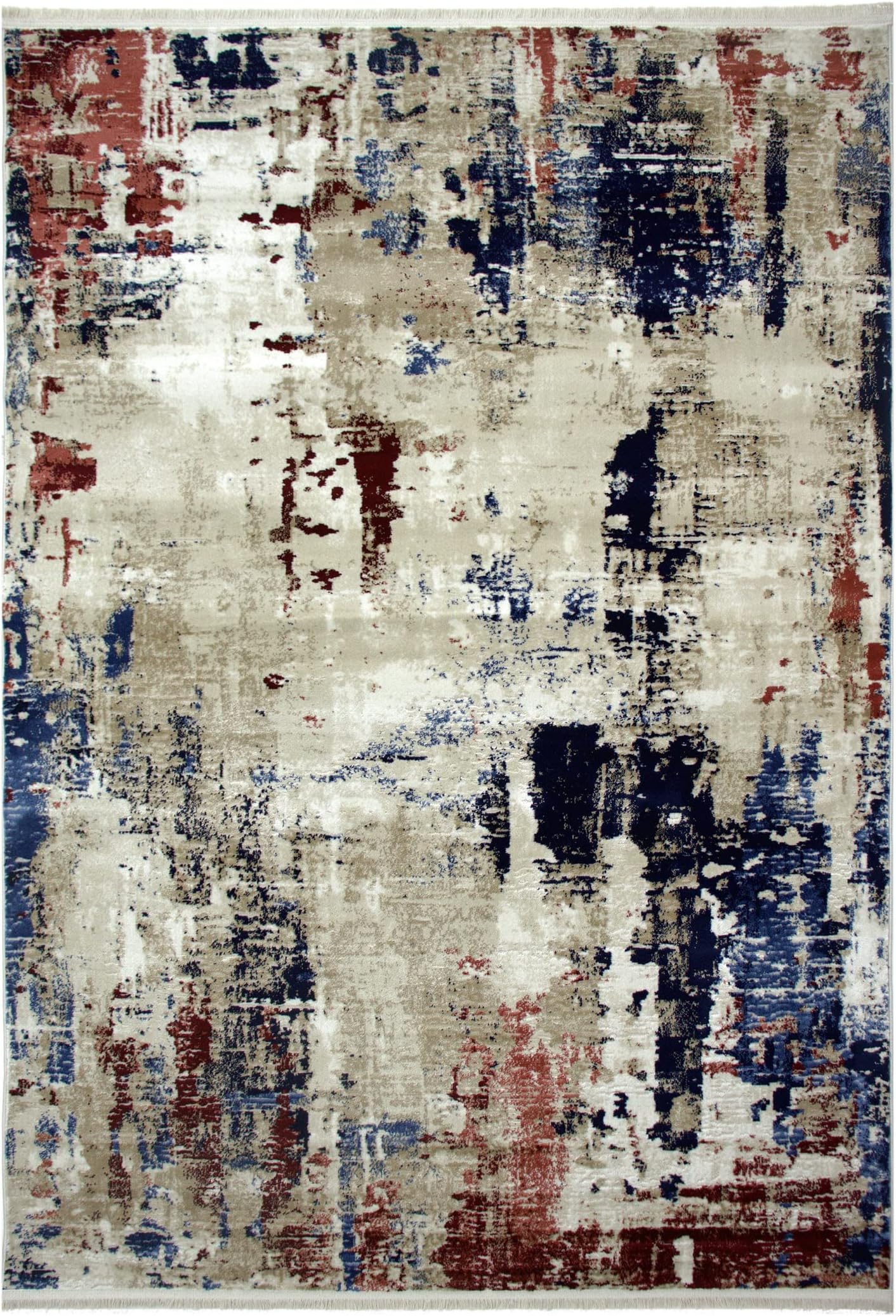 FLOOR PLAY Turkish Luxe Collection Abstract | Chic | Modern Area Rug for Living Room, Dining Room Multicolored/Blue by(RF-3316A) (4X6.5)