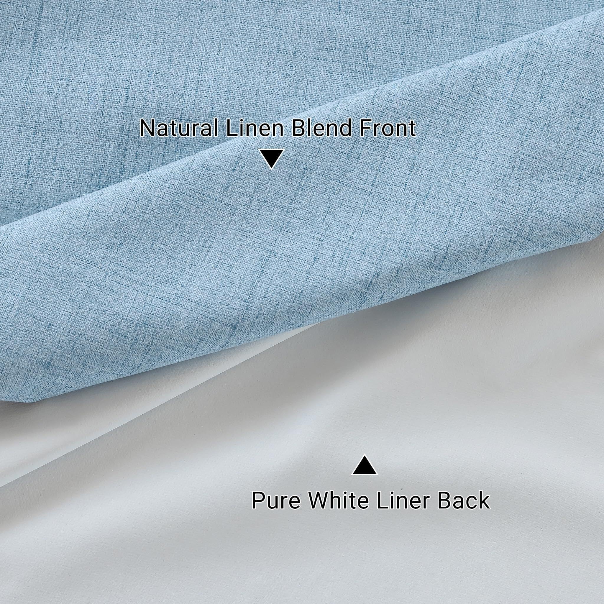 Leinenvorhänge for den Raum, Verdunkelungsvorhang, vollständiger, Sichtschutz mit Ösen Oben, thermisches Fensterpaneel(Sky Blue,100" W x 84" L (Pack of 1))
