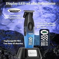Mașină de tuns barbă fără fir KEMEI 1669 cu afișaj LED, 9000 RPM, lamă în formă de T cu strat DLC și bază de încărcare pentru bărbați 3
