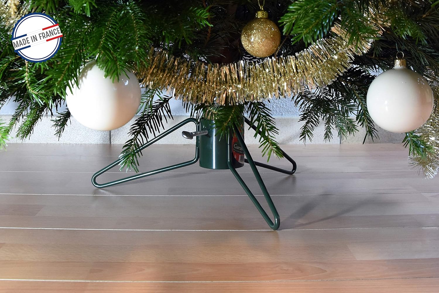 Tree Base with 3 Legs Wire Tube 7 cm – Pine Green – Made in France