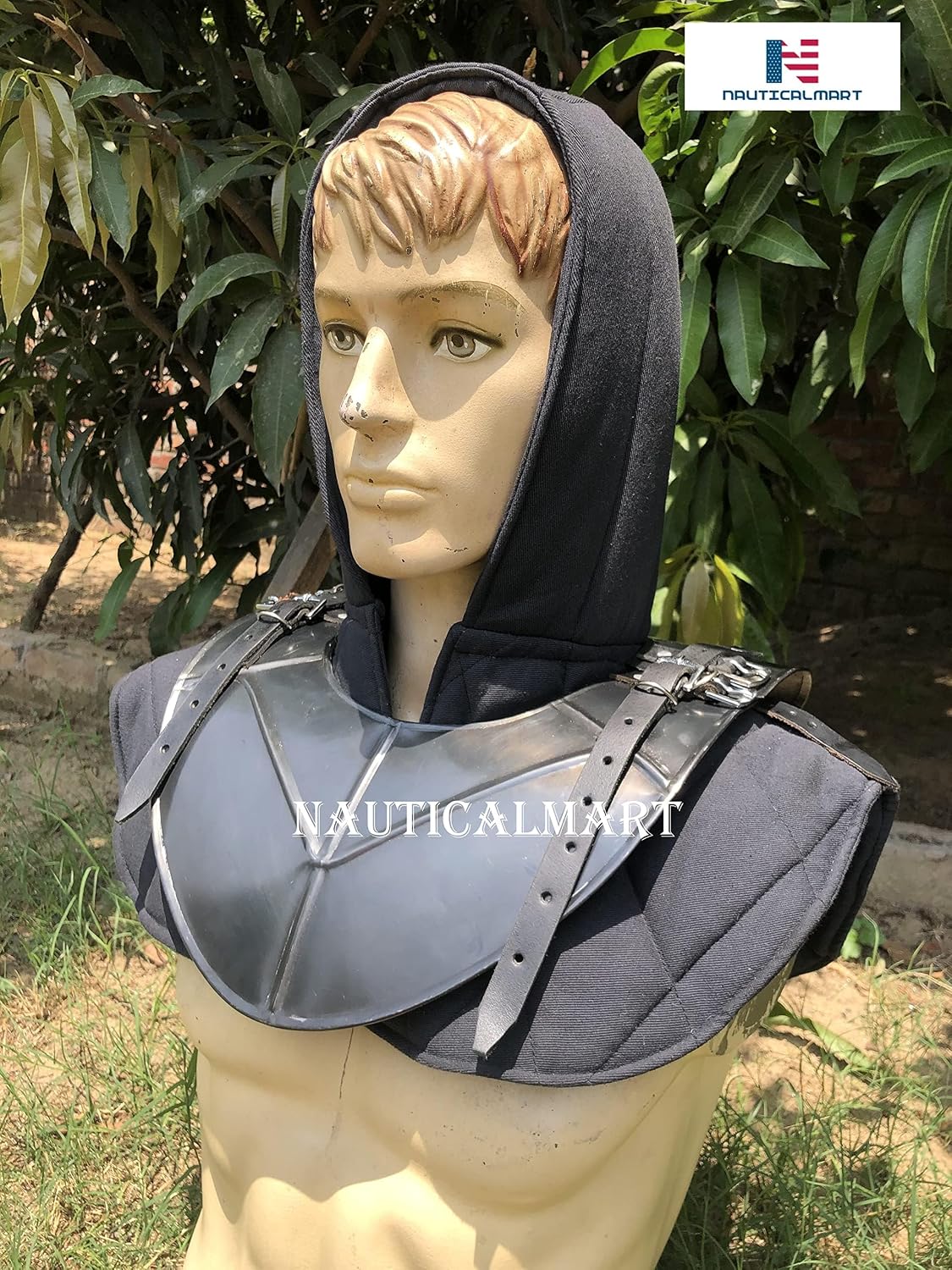 NauticalMart Armor Dark Drake Gorget - Medieval Neck Armor One Size Fit All - Antique Armour